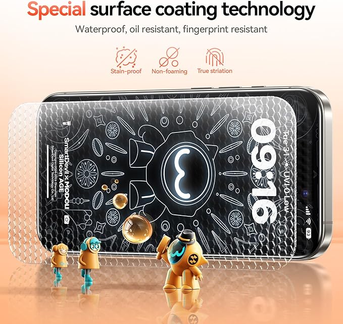 SMARTDEVIL Screen Protector for iPhone 16 Pro, HD Tempered Glass with Bubble-and-Dust-Free Box Military Grade Shatterproof & Ultra Durable, 3 Pack