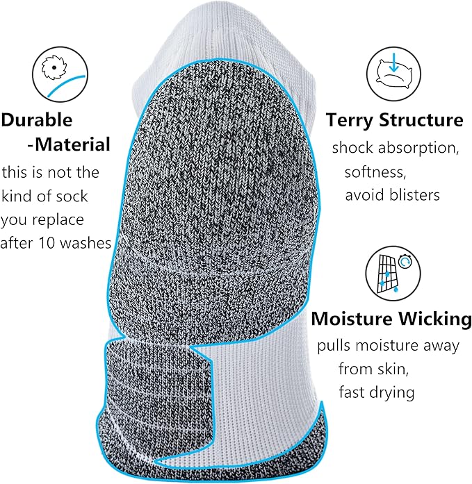 CWVLC Unisex Cushioned Compression Athletic Ankle Socks Multipack