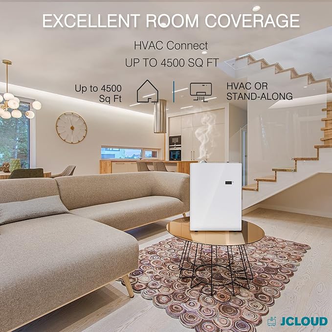 JCLOUD Smart Scent Air Machine Pro for Home, HVAC Scent Diffuser for Essential Oils 500ML with Cold Air Technology, Waterless Aromatherapy Diffuser Cover Up to 4500 Sq.Ft, White