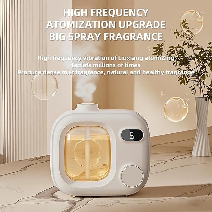 Waterless Essential Oil Aromatherapy Diffuser Mini Led Wireless Smart Aroma 360 Small Difusor Cordless for Home Large Rooms Scent Bathroom Hotel Collection Office Car Fragrance Air Scent Humidifier