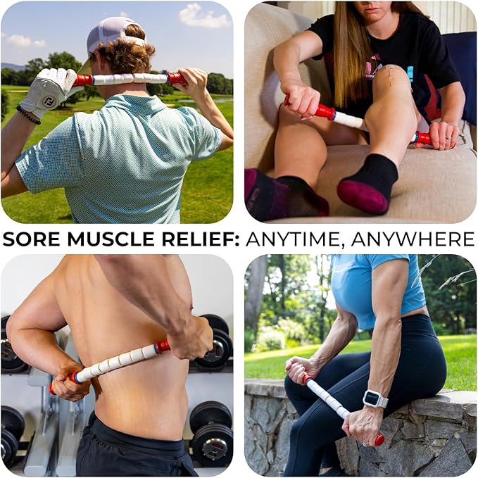 The Original Massage Stick - Self Myofasical Release Muscle Roller Stick - 18" Travel Stick