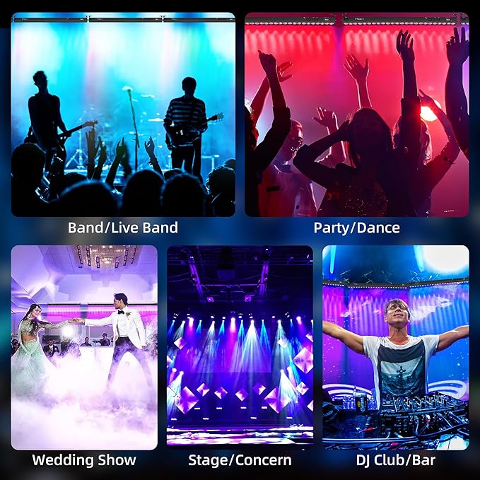 LED Stage Wash Light Bar - 150W DJ Light Bar with RGBW High-Lighted & RGB Aura Effect - Uplights for Events with DMX Control,Sound Activated,Auto Play, Master Slave for Event Party Church Wedding