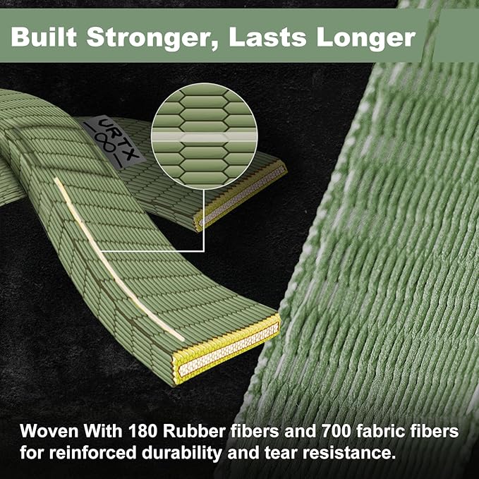 VRTX Stretch Straps for Exercise | Yoga & Pilates Stretching Bands w/ 7 Loops | Resistance Bands for Fitness Workout, Home Gym, Physical Therapy | Soft Mesh Cloth, Durable – Single Pack