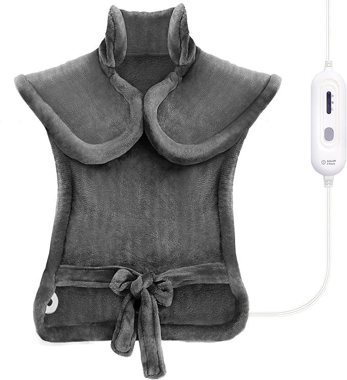 Tefici Heating Pad for Back Pain,Birthday Christmas Gifts for Mom Men,FSA Eligible Items Only List,24'' x33''Fast Heating, Electric Heat Pad, 2H Auto-Off,Neck and Shoulder Heat Pad,ETL Certified,Gray