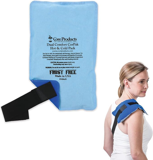 Core Products Dual Comfort CorPak – Reusable Hot/Cold Pack for Knee, Back, Shoulder, or Ankle Pain; Use Hot or Cold; Made in USA – Medium 6" x 10