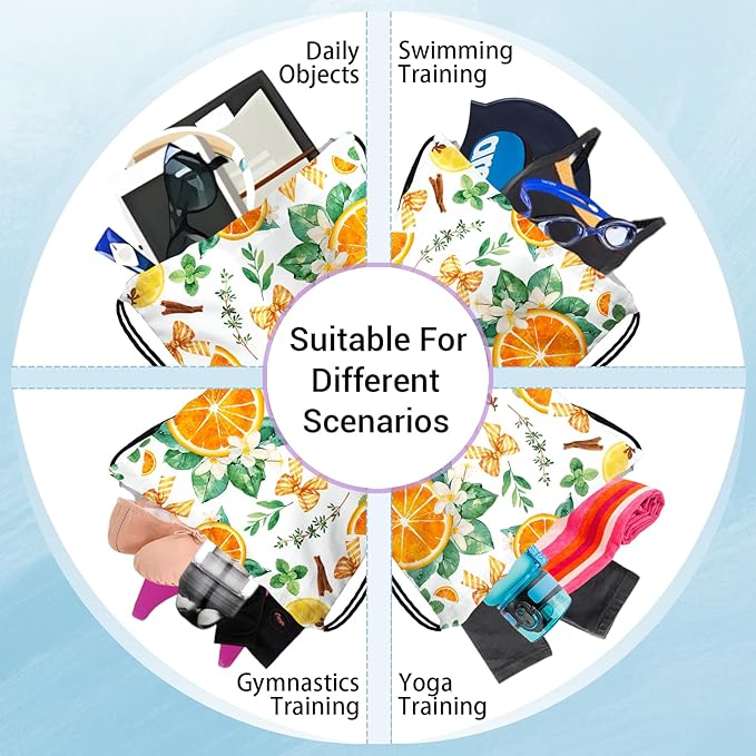 Orange Fruit Gymnastics Grip Bags Adjustable Gym Storage Pouch for Gymnasts Dancer Holding