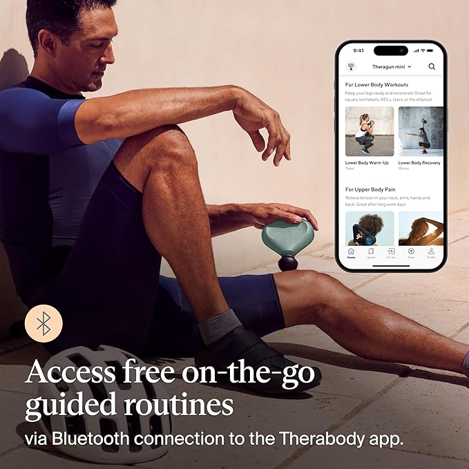 TheraGun Mini (2nd Generation) by Therabody - Handheld Electric Massage Gun - Compact Deep Tissue Treatment for Any Athlete On The Go - Portable Percussion Massager with QuietForce Technology (Green)