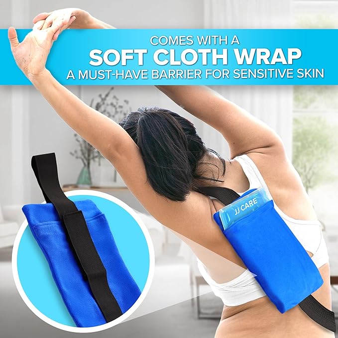 JJ CARE Ice Packs for Injuries Reusable (Pack of 2, XL) - Gel Ice Packs Reusable - Soft Ice Pack for Injuries with Wrap - Flexible Therapy, for Knee, Back, Neck, Wrist, & Ankle