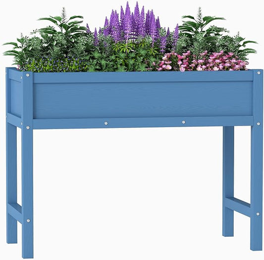 Raised Garden Beds Outdoor with Legs,Outdoor Planter Box，Non-Cracking,Rust Resistantand Rot-Resistant for Vegetable Garden for Backyard, Patio, Balcony Outdoors/Indoors, Navy