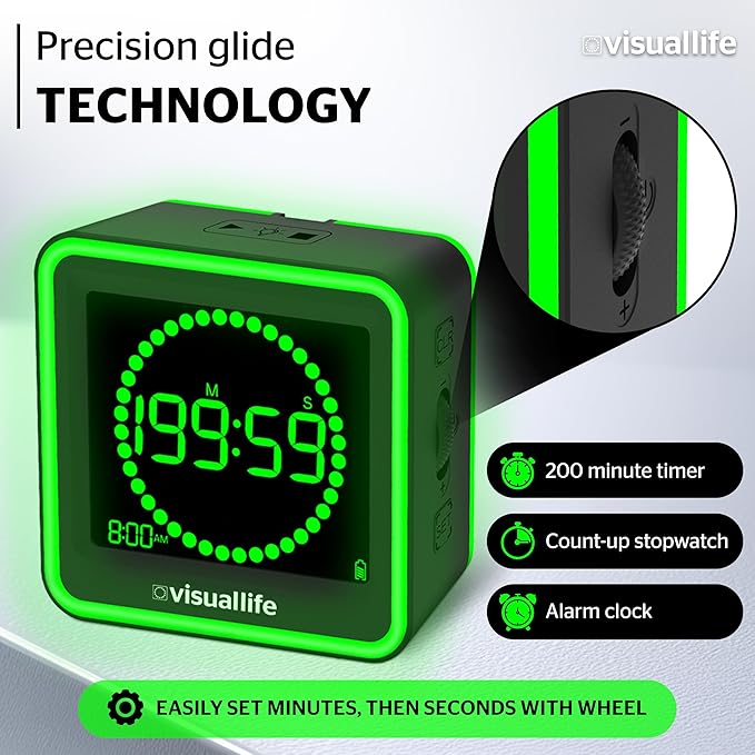 Visual Timer for Kids, Adults, ADHD, Autism & Dyslexia - New Timed Color Cues Anchor Focus, Track Progress & Guide Transitions - For Home, Teacher Classrooms, Homeschool, Business & Groups