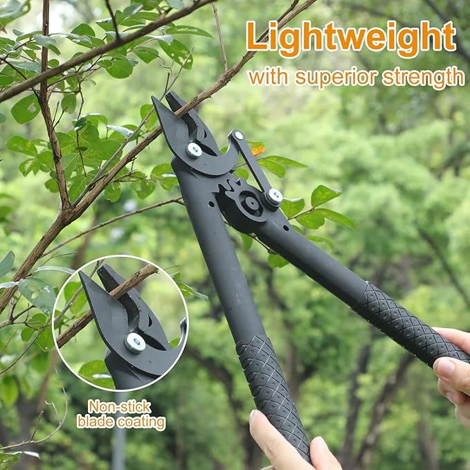 Yiad Garden Tool Set with Loppers, 360° Grass Shears & Extendable Hand Saw – Pruning Shears for Tree Branches, Lawn Edging & Outdoor Wood Cutting