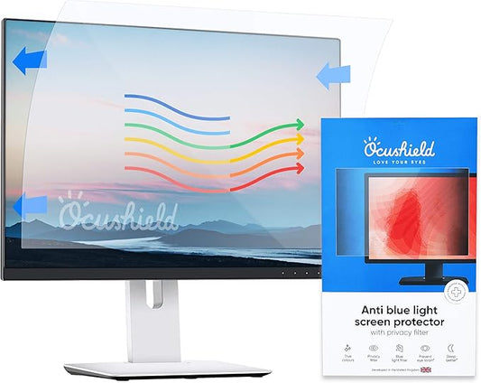 Ocushield 21” (16:10) Premium Anti Blue Light Screen Protector with Privacy Filter for Laptops and Computer Monitors - Anti-Glare - Easy Install - Anti-Fatigue