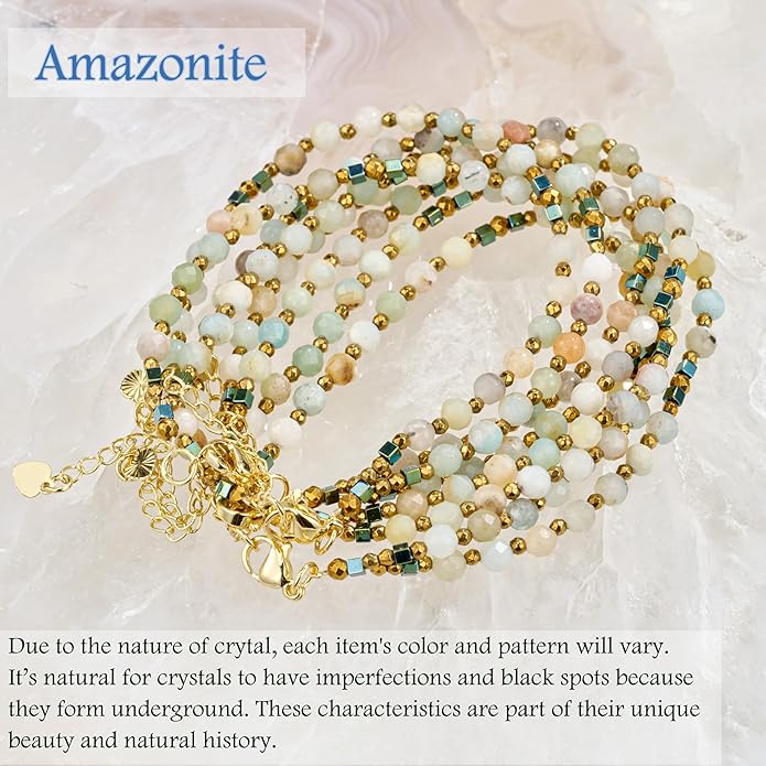 Crystal Beaded Bracelets, Chakra 4mm Natural Stone Beads Bracelets, Gemstone Spiritual Jewelry Gifts for Women