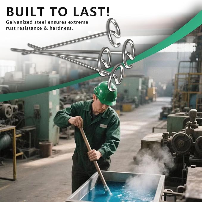 60 Pcs Landscape Staples - Landscape Fabric Pins - 6 Inch Galvanized Steel Garden Stakes, G-Shape Circle Top Ground Anchor Pins, for Weed Barrier, Landscape Fabric, and Garden Projects