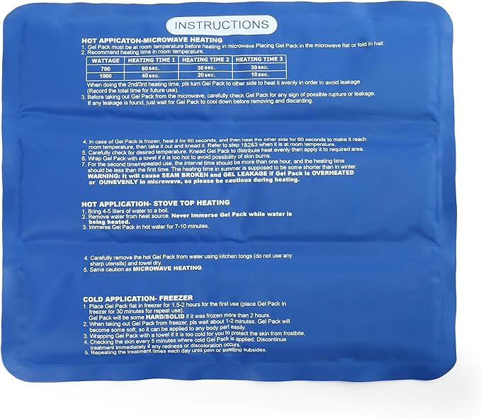 LotFancy Ice Pack for Injuries, Reusable Large Hot Cold Pack for Therapy, Heating or Cooling Gel Pad for Back Shoulder Knee Waist Sprains, Muscle or Joint Pain Relief, 14" x12"