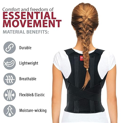 ORTONYX Comfort Posture Corrector for Women and Men, Back Shoulder Clavicle Thoracic Support Brace/S