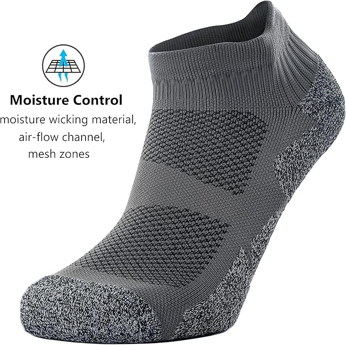 CWVLC Unisex Cushioned Compression Athletic Ankle Socks Multipack