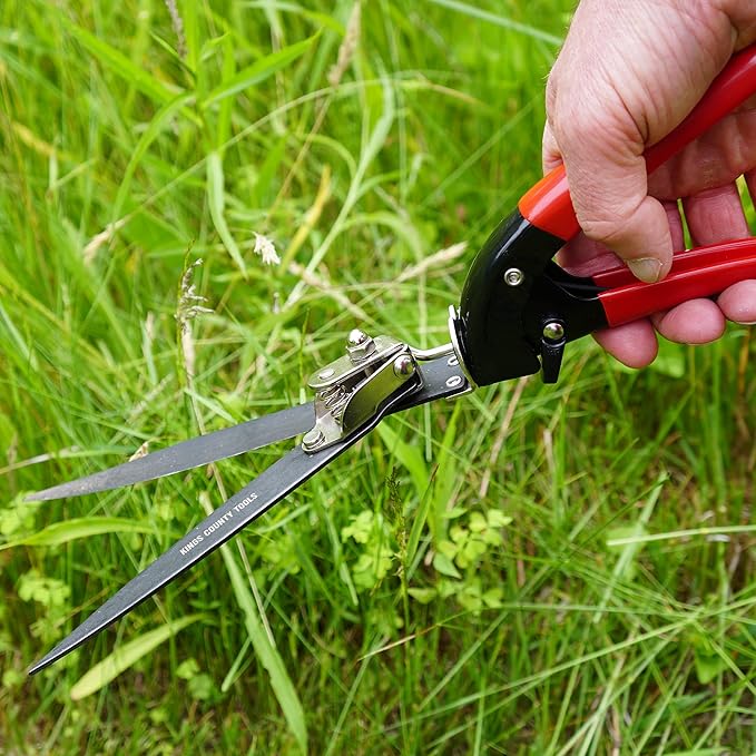 Grass Shears - Garden Clippers with Rotating Handle - Grass Cutter Edging Shears - Hedge Trimmer Garden Shears - Hedge Clippers or Yard Scissors for Outdoor Edges and Hedges by Kings County Tools