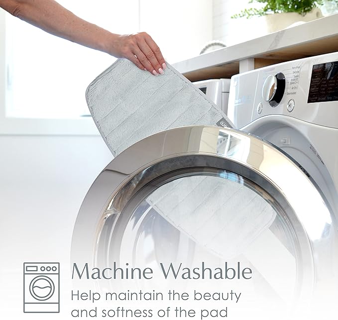 Pure Enrichment® PureRadiance™ Lumbar & Abdominal Luxury Heating Pad for Pain Relief, Patented Design, Soft Faux Fur & Micromink, 6 Heat Settings, Adjustable, Machine Washable, 9.5”x19.7” (Aquamarine)