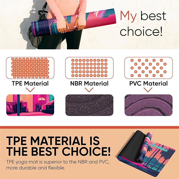 Custom Yoga Mat | Ships Next Day | Customize | Workout Mat for Men and Women | Non Slip Rubber Exercise Mat | 4mm Thick Gym Mat for Meditation, Pilates, Yoga, Gym