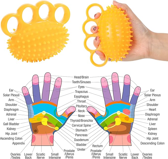 Physical Hand Therapy Ball, Designed to Help the Elderly and Disabled Increase Hand Strength. Massage and Exercise Your Hands to Improve the Flexibility of the Fingers and Restore the Strength of the Hands