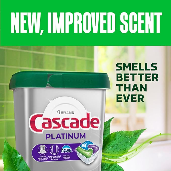 Cascade Platinum Dishwasher Pods, Dishwasher Detergent, Dish Detergent Soap, Fresh, 71 count