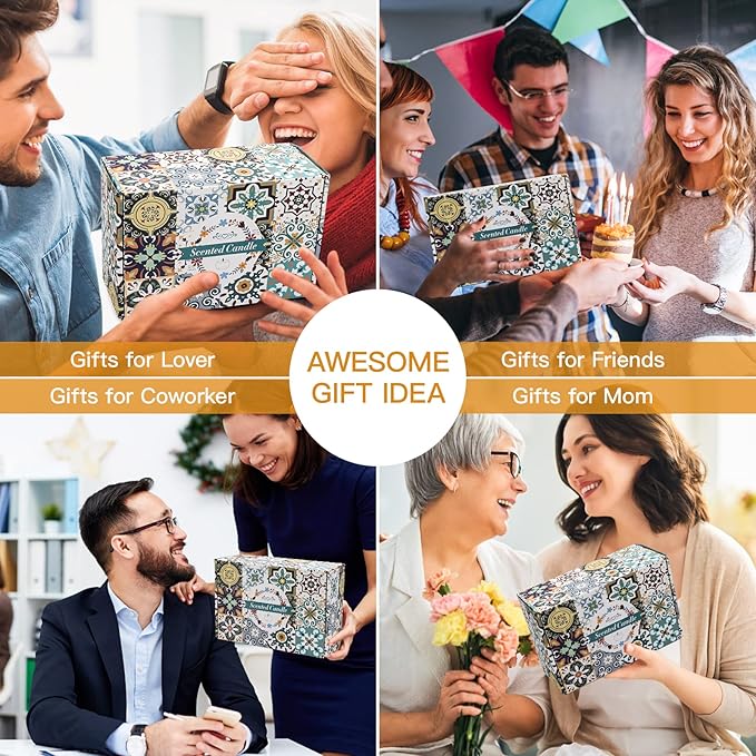 Scented Candles Gift Set,10 Pack Candles for Home Scented,250 Hour Long Lasting Soy Candle with Two Coasters, Birthday Gifts for Women, Aromatherapy Candle for Stress Relief, Relaxation, Bath, Yoga