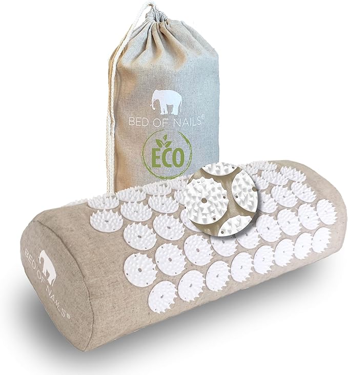 Bed of Nails Original Premium Comfortable ECO Acupressure Pillow Lumbar Cushion, 2142 Acupuncture Pressure Points for Neck Pain, Back Pain, Stress Relief with Drawstring Bag, 15x6x4