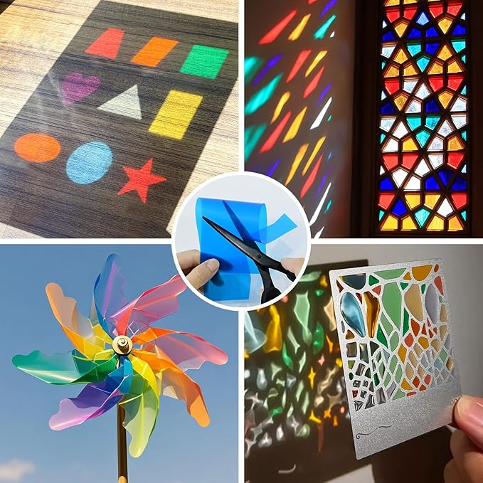 (10 Pcs) Color Gel Light Filter, Transparent Color Lighting Gel Filter Correction Plastic Sheets 8.5 x 11 Inch for Film, Video, Stage, Photo