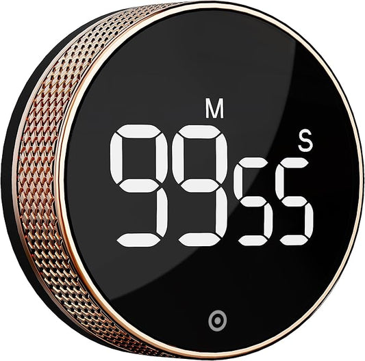 BlueSnail Kitchen Timer with LED Digital Display Smart Efficana for Home Classroom Gym Office, Volume and Brightness Adjustable Productivity Timer (Rose Gold)