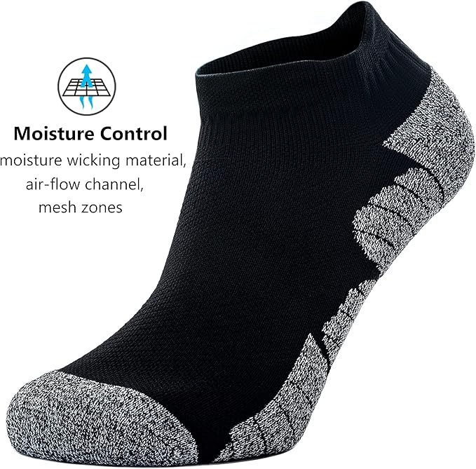 CWVLC Unisex Cushioned Compression Athletic Ankle Socks Multipack