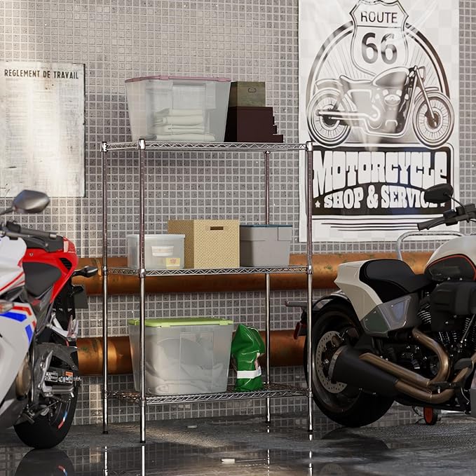 18" Deep x 36" Wide x 54" Height Wire Shelving Kit | 3-Tier | NSF Commercial Storage Rack Unit