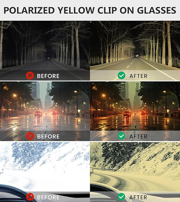 Eyekepper 4 Pack Flip-up Clip-On Sunglasses 59x39 MM Metal Wear Over Glasses