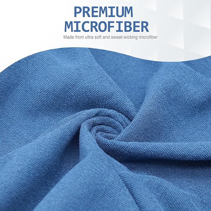 Eunzel Hot Yoga Towel - Microfiber Non Slip Yoga Mat Towel with Grip Dot Sweat Absorbent Towel for Hot Yoga, Pilates and Fitness 72" x 24", Steel Blue/Orange