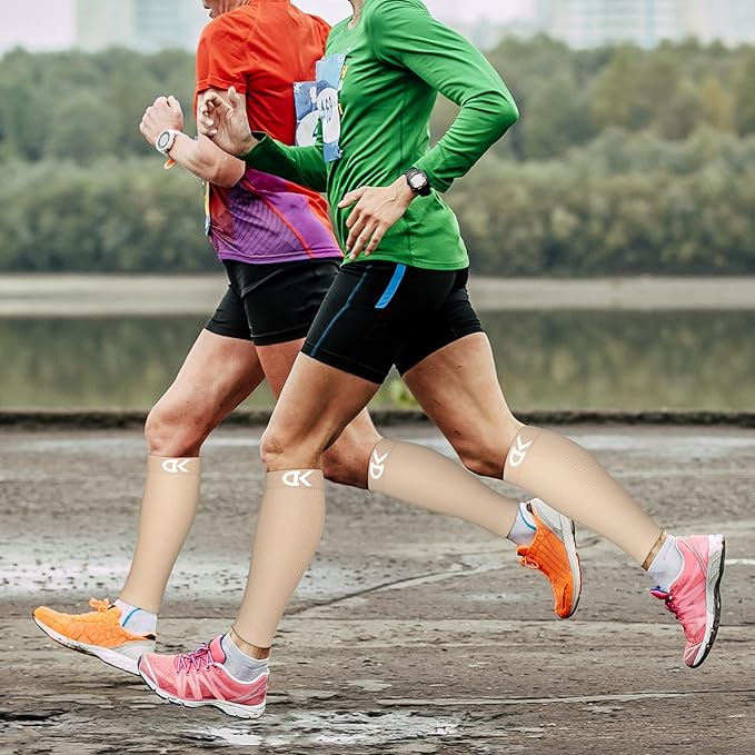CHARMKING Calf Compression Sleeve for Women & Men Circulation (3 Pairs) 15-20 mmHg is Best Support for Running Cycling