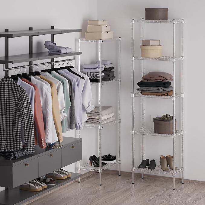 14" Deep x 24" Wide x 86" Height Wire Shelving Kit | 5-Tier | NSF Commercial Storage Rack Unit