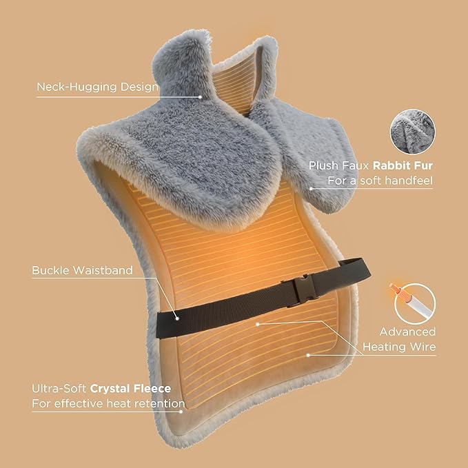 Bedsure Heating Pad for Neck and Shoulders and Back - Birthday Gifts for Women Men Mom Mens, FSA Eligible Items, Electric Heated Pad for Full Body, ETL Certified, Extra Large 24"x33", Grey