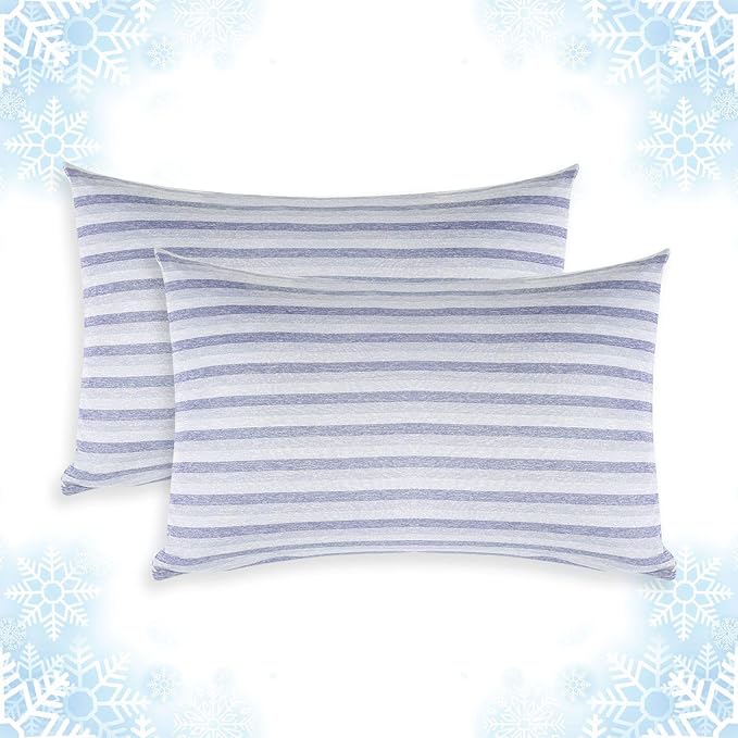 Cooling Pillow Cases Only,Queen Size Set of 2 with Double Sided Cold,Moisture Wicking Pillowcase Covers with Hidden Zipper Japanese Cold Tech Pillow Case Protectors for HotSleepers and NightSweats