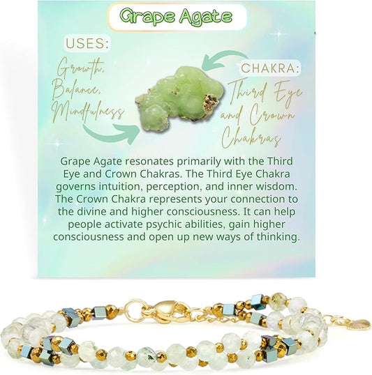 Crystal Beaded Bracelets, Chakra 4mm Natural Stone Beads Bracelets, Gemstone Spiritual Jewelry Gifts for Women