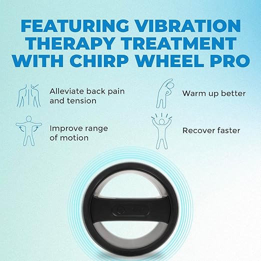 Chirp Wellness Duo: Upper Back Posture Corrector & Vibrating Foam Roller for Pain Relief, Spinal Alignment, and Deep Tissue Therapy - Black