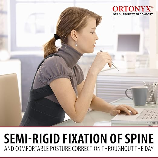 ORTONYX Comfort Posture Corrector for Women and Men, Back Shoulder Clavicle Thoracic Support Brace/S