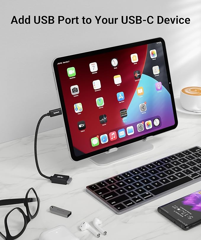 Syntech USB C to USB Adapter, 2 Pack USB C to USB 3, Type C to A, Thunderbolt 3 to USB Female Adapter OTG Cable Compatible with iPhone 17/Air/16/15 Pro Max, iPad mini 6, MacBook Pro, Air and More