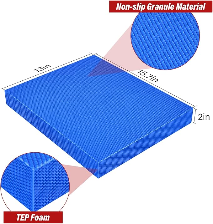 Balance Pad- Exercise Foam Balance Pad for Workout,Non-Slip & Water-Resistant Stability Trainer Mat,Ultra-Soft TPE Foam Knee Cushion for Balance Training, Fitness, Physical Therapy,Yoga
