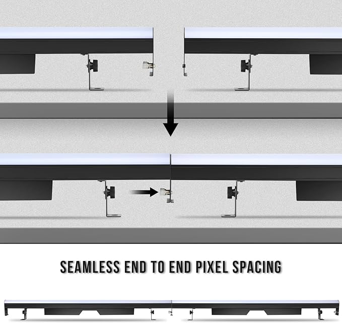 LED Stage Pixel Light Bar - 2Pack 60W 90LED RGB DJ Light Bars Seamless Splicing with 67 Chase Programs & 37 Static Colors by DMX Control Uplight for Events Stage Dance Club Party