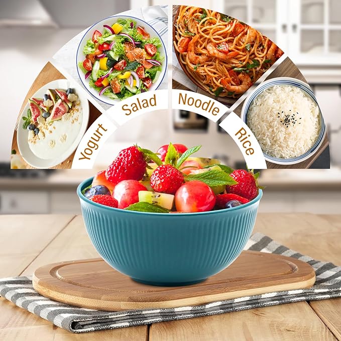 36pcs Wheat Straw Dinnerware Sets, Unbreakable Reusable Kitchen Cups Plates and Bowls Sets, Dishwasher and Microwave Safe Kitchenware Dishes Set for Home, Office, Travel,Picnic (Colorful 1)