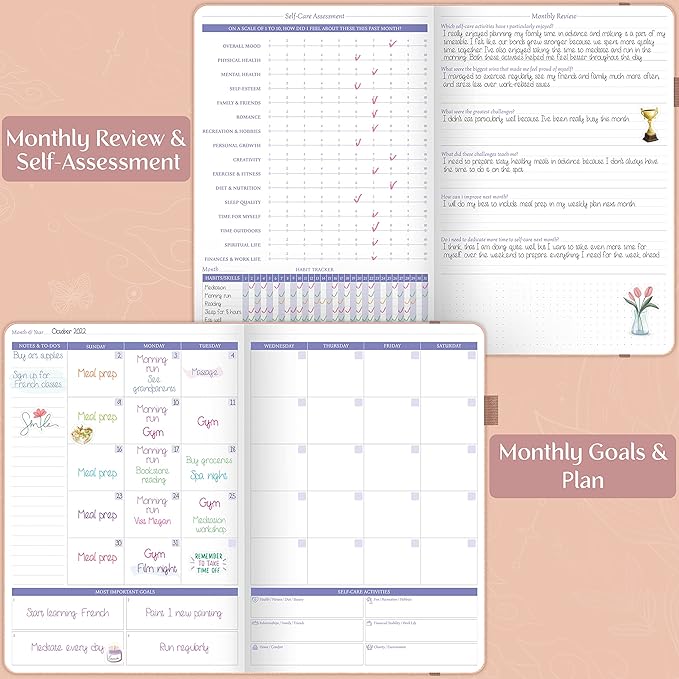 Legend Self-Care Journal – Guided Daily Reflection Journal to Support Mental & Physical Health – Daily Mood, Meditation & Personal Development Notebook – 7.1x10.5”, Lasts 3 Months (Rose Gold)