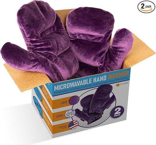 SunnyBay Microwavable Heated Hand Warmer Gloves for Women and Men, Weighted Arthritis Gloves for Women for Pain, Stay-on Wrist Elastic and Bulk-Free Grip for Maximum Functionality, Pair(Small)