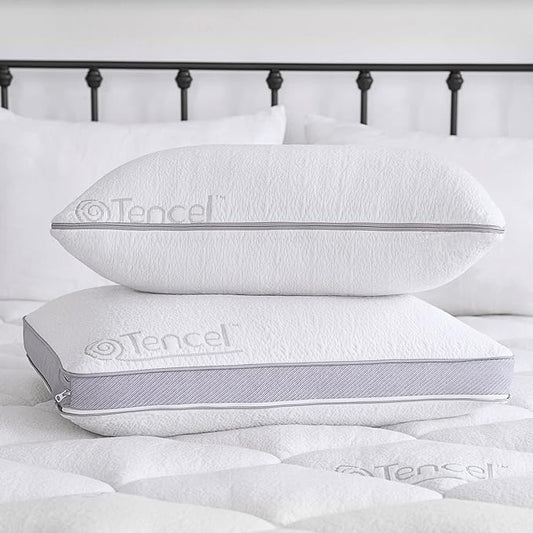Sleep Innovations Customizable Comfort Gel Memory Foam Pillow, Standard Size, Tencel Cover, Side, Stomach, and Back Sleepers, Soft-Medium-Firm Adjustable Support