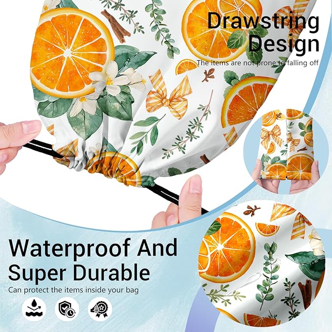 Orange Fruit Gymnastics Grip Bags Adjustable Gym Storage Pouch for Gymnasts Dancer Holding