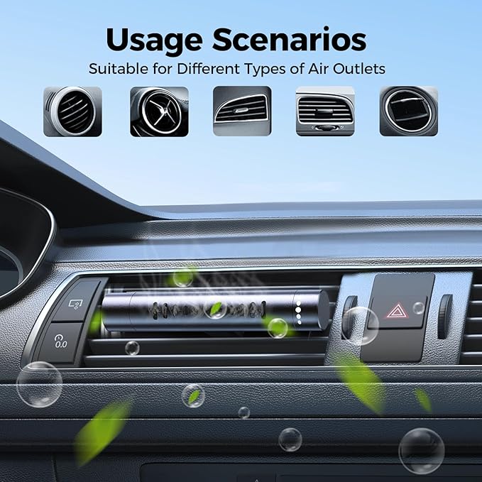 2pcs Car Perfume Diffuser With 12 Odorless Refill Sticks,Essential Oil Car Diffuser Suitablefor:Car,Bathroom,OfficeScenario,Cloakroom,Bedrooms,Birthday(Black)